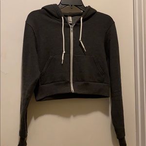 American Apparel Flex Fleece Cropped Zip Up Hoodie